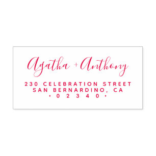 Carimbo Auto Entintado Endereço do remetente escrito à mão minimalista