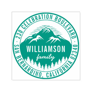 Carimbo Auto Entintado Endereço do remetente redondo rústico das