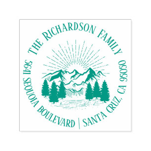 Carimbo Auto Entintado Endereço do remetente rústico moderno do nome de