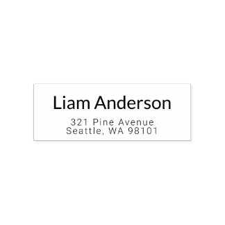 Carimbo Auto Entintado Endereço E Nome De Retorno Geométrico Moderno