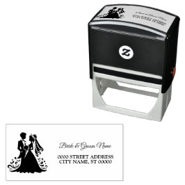 Carimbo Auto Entintado Endereço Elegante do Grupo de Noções festas de cas