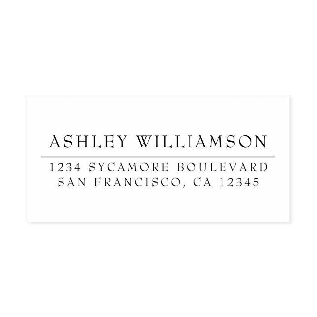 Carimbo Auto Entintado Endereço Mínimo de Retorno de Chic Elegante (Design)