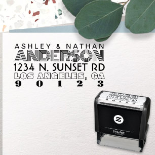 Carimbo Auto Entintado Endereço Moderno de Estilos de Fonte em Camadas Cr