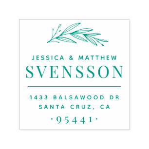 Carimbo Auto Entintado Endereço novo do casal & ramo tirado mão