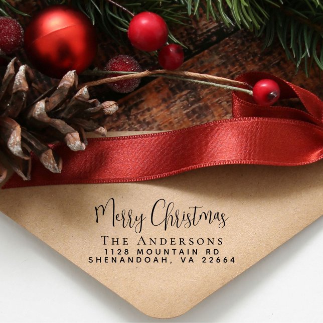 Carimbo Auto Entintado Endereço para devolução de Natal feliz (Criador carregado)