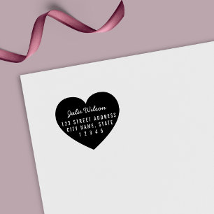 Carimbo Auto Entintado Endereço pessoal do fundo do coração moderno