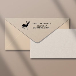 Carimbo Auto Entintado Endereço Rustic Deer Return