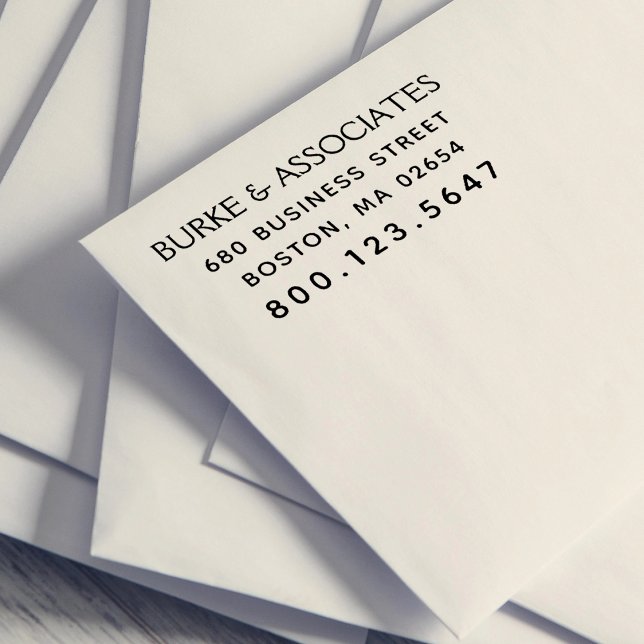 Carimbo Auto Entintado Endereço Simples de Devolução Comercial (Simple Business Return Address Self-inking Stamp)