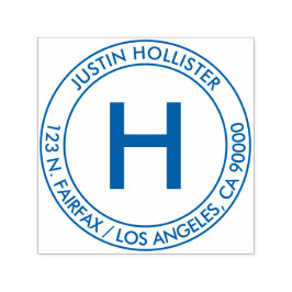 Carimbo Auto Entintado Endereço simples e Monograma inicial