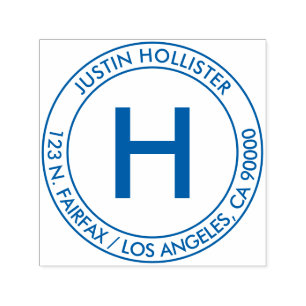 Carimbo Auto Entintado Endereço simples e Monograma inicial