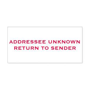 Carimbo Auto Entintado Endereço Vermelho Retorno Desconhecido para Remete