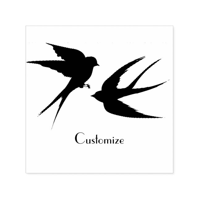 Carimbo Auto Entintado Engolir Aves Silhouettes Thunder_Cove (Design)