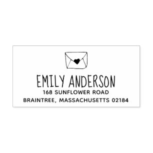 Carimbo Auto Entintado Envelope Carta de Amor com Coração Selado