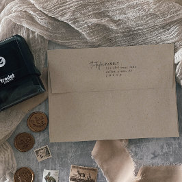 Carimbo Auto Entintado Envelope de cartão de feriado da família Chic mode