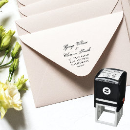 Carimbo Auto Entintado Envelope de Endereço de Devolução de Casamento de 