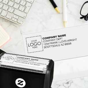 Carimbo Auto Entintado Enviar logotipo da empresa Endereço de devolução p