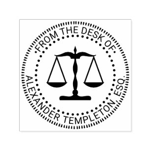 Carimbo Auto Entintado Escala de Justiça Advogado Legal “Da mesa de”