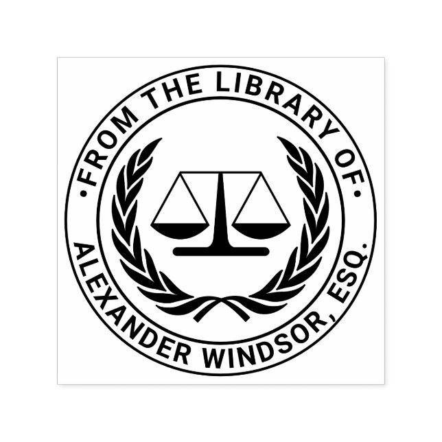 Carimbo Auto Entintado Escamas de Justiça do Advogado #4 Livro da Bibliot (Design)
