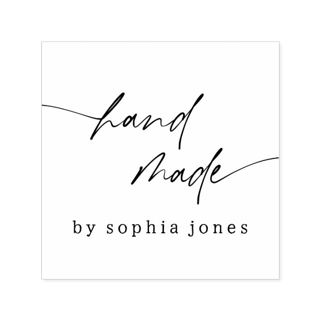 Carimbo Auto Entintado Escrito Simples Moderno Preto e Branco (Design)