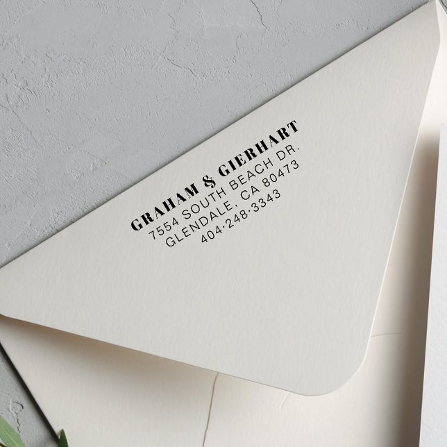 Carimbo Auto Entintado Escritório de Parceria Comercial de Advogado Perso (Bold Modern Simple Return Address Rubber Stamp)