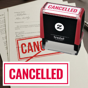 Carimbo Auto Entintado Escritório moderno de fronteira vermelha cancelado