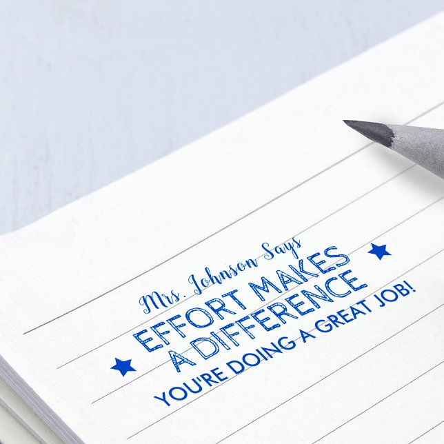 Carimbo Auto Entintado Esforço Para Fazer Um Trabalho De Excelente Para P (Effort Doing A Great Job Personalized Teachers Self-inking Stamp)