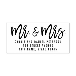 Carimbo Auto Entintado Esmagou o Sr. e a Sra. Return Address