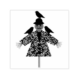 Carimbo Auto Entintado Espantalho da Palha do Halloween e Ravens