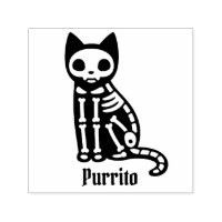 Esqueleto Gótico de Gato com Nome Personalizado