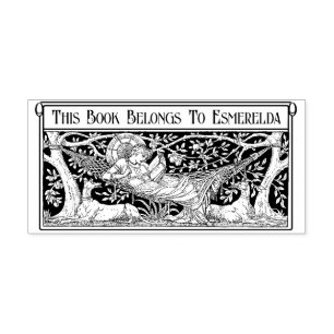 Carimbo Auto Entintado "Este Livro Pertence À Ilustração Walter Crane
