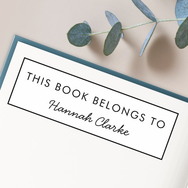 Carimbo Auto Entintado Este Livro Pertence A | Marca de Livro com Nome Mo (Criador carregado)