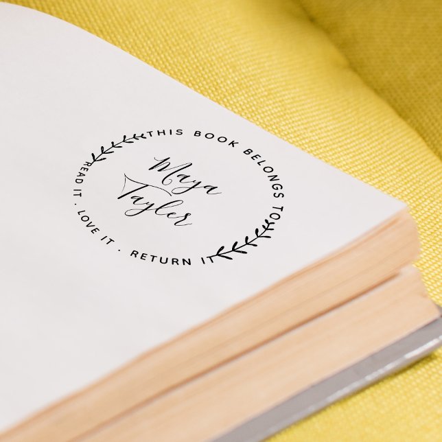Carimbo Auto Entintado Este Livro Pertence ao Greenery Script (This Book Belongs To Greenery Script Self-inking Stamp)