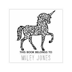 Carimbo Auto Entintado Este livro pertence ao nome unicórnio