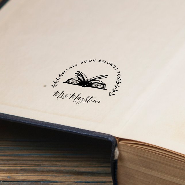 Carimbo Auto Entintado Este Livro Pertence Ao Script do Livro (This Book Belongs To Book Script Self-inking Stamp)