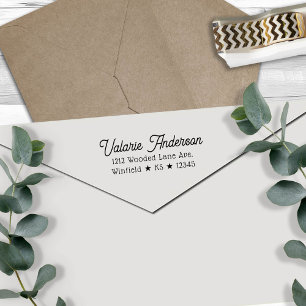 Carimbo Auto Entintado Estilo Chic Retornar Endereço Autocolante