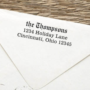 Carimbo Auto Entintado Estilo Clássico de Endereço de Retorno Minimalista