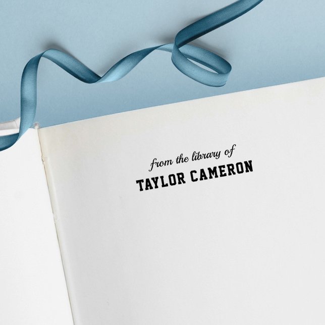 Carimbo Auto Entintado Estilo de Variedade de Script e Serif da Bibliotec (Criador carregado)