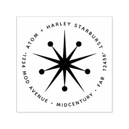 Carimbo Auto Entintado Estrela Midcentury Modern Minimalista Explosão Atô