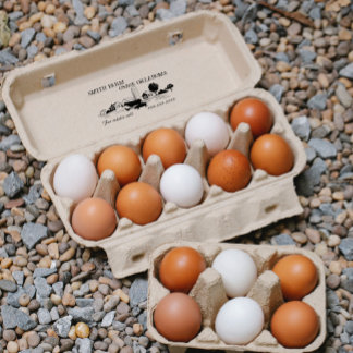 Carimbo Auto Entintado Etiqueta de Comida de Ovos de Fazenda Homestead Pe