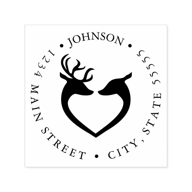 Carimbo Auto Entintado Etiqueta de devolução de silhueta cardíaca branca  (Design)