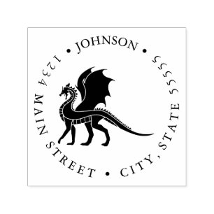 Carimbo Auto Entintado Etiqueta de devolução do dragão chinês feroz