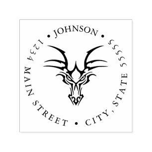 Carimbo Auto Entintado Etiqueta de devolução do dragão chinês feroz