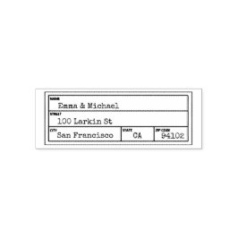 Carimbo Auto Entintado Etiqueta de Endereço de Retorno da Biblioteca Vint