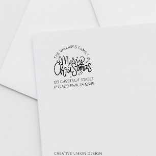 Carimbo Auto Entintado Etiqueta de Endereço de Retorno de Natal Personali