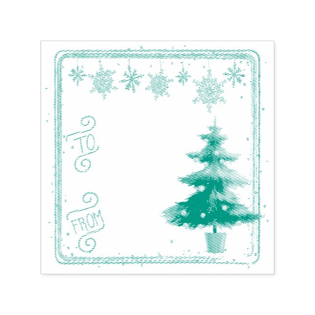Carimbo Auto Entintado Etiqueta de presente de Natal de Para  (Design)