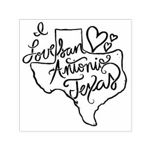 Carimbo Auto Entintado Eu amo San Antonio Texas