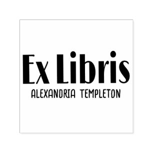 Carimbo Auto Entintado Ex Libris Art Deco Vintage Texto #2 Biblioteca Liv