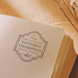 Carimbo Auto Entintado Ex Libris de Moldura Delicada e Elegante para Livr