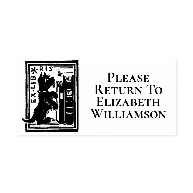 Carimbo Auto Entintado Ex Libris Dog Livro Biblioteca de Livros (Design)