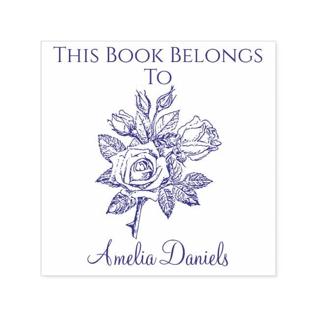 Carimbo Auto Entintado Ex-libris Rosa Vintage (Design)